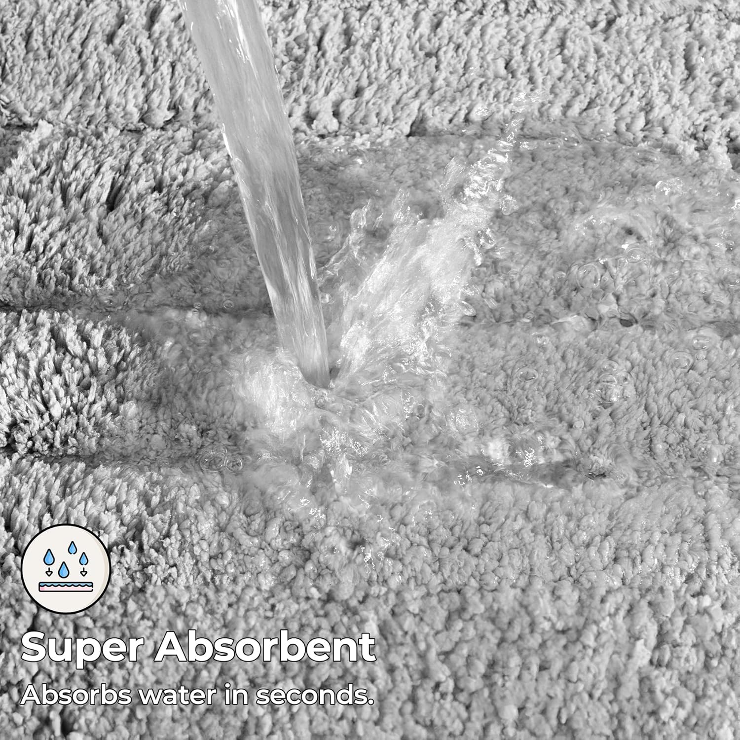 GRANNY SAYS Gray Bathroom Rugs, Bath Mats for Bathroom Non-Slip, Super Soft and Water Absorbent, Microfiber Bath Rugs, Machine Wash Dry, Bath Rugs for Floor, Tub and Shower, 16" x 24"