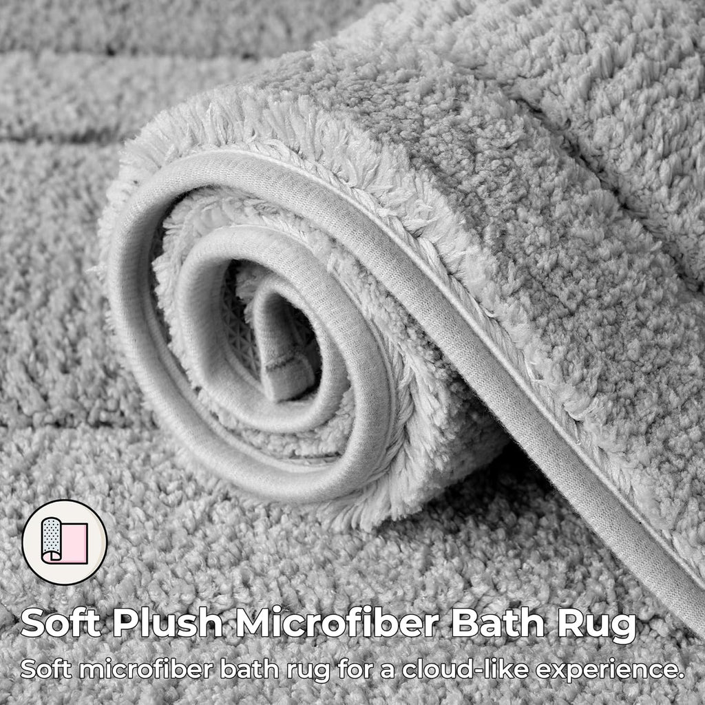 GRANNY SAYS Gray Bathroom Rugs, Bath Mats for Bathroom Non-Slip, Super Soft and Water Absorbent, Microfiber Bath Rugs, Machine Wash Dry, Bath Rugs for Floor, Tub and Shower, 16" x 24"